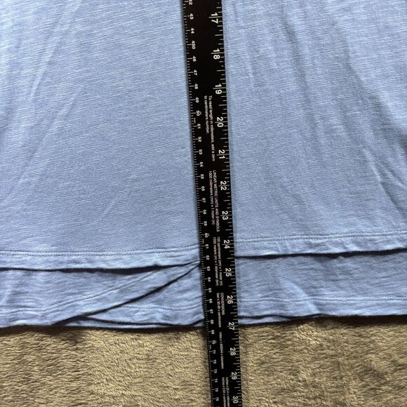 Soft Surroundings Women Stepped Hem Scoop Neck Top Light Blue Medium C217 - Picture 5 of 9